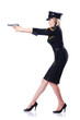 Photo: Woman police isolated on the white Woman police isolated on the white