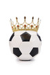 Football with crown on white