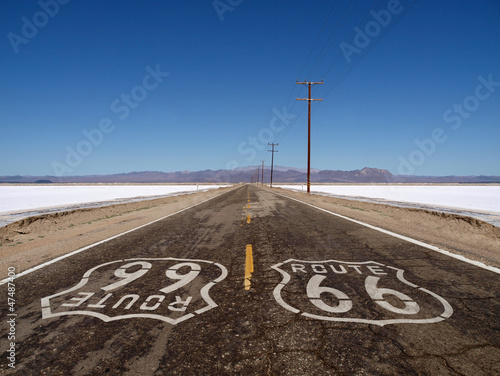 Photo: Route 66 Mojave Desert Salt Flats Route 66 Mojave Desert Salt Flats
