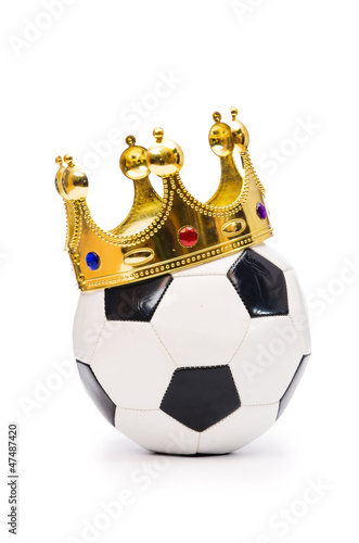 Photo: Football with crown on white Football with crown on white