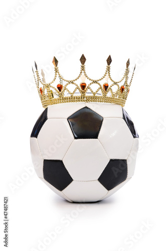 Photo: Football with crown on white Football with crown on white