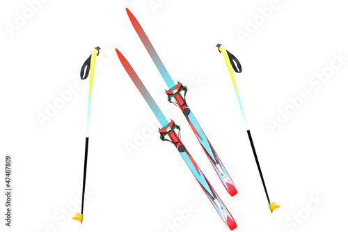 Photo: skis and ski poles skis and ski poles
