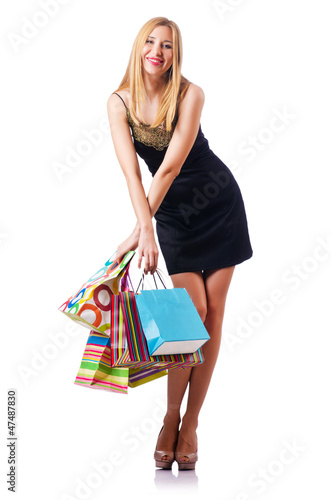 Photo: Attractive woman after happy shopping Attractive woman after happy shopping