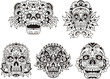 Floral skulls