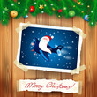 Vector: Portrait of Santa on the airplane Portrait of Santa on the airplane