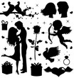 Collection of  Valentine's day silhouettes.