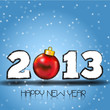 Happy New Year 2013 with Red Christmas Ball