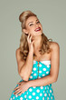 fashionable blonde young woman