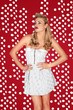 fashionable blonde young woman