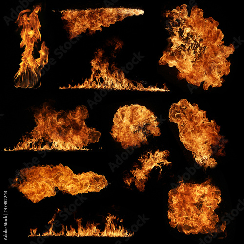 Photo: High resolution fire collection isolated on black background High resolution fire collection isolated on black background