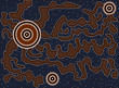 A illustration based on aboriginal style of dot painting depicti