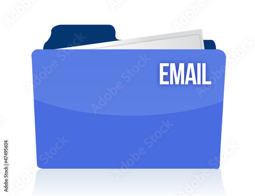 Illustration: computer folder labeled email computer folder labeled email