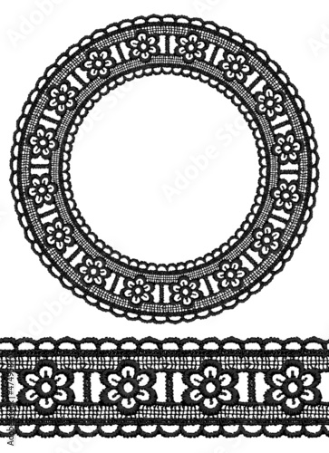 Vector: Round openwork lace border. Round openwork lace border.