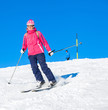 Young woman skiing