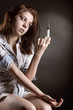 Young woman with drug addiction