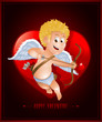 Valentine's Day card with cartoon cupid EPS10