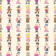 seamless medieval people pattern