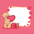 Vektor: valentine teddy bear with sign valentine teddy bear with sign