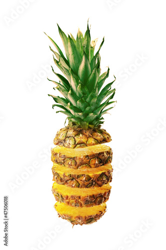 Photo: cut ananas isolated on white background cut ananas isolated on white background
