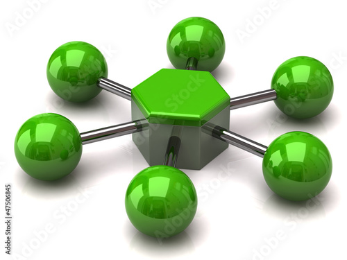 Illustration: Green network and communication icon Green network and communication icon