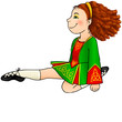 Irish dancing girl in traditional dress