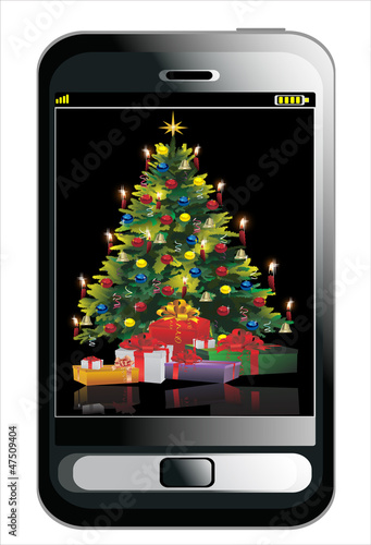 Vector: Mobile Phone - Christmas Vector Design Mobile Phone - Christmas Vector Design
