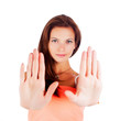 Girl with stop gesture