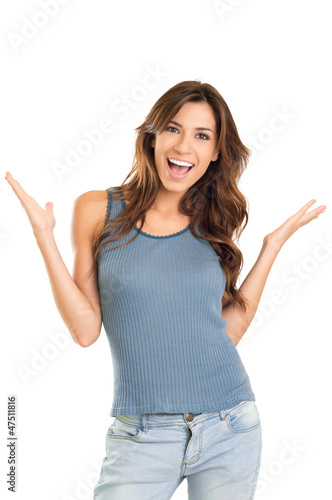 Photo: Happy Surprised Young Woman Happy Surprised Young Woman