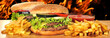 Panorámica con hamburguesas.