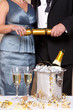 Couple pulling a Christmas cracker