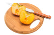 persimmon on a cutting board