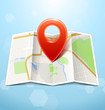 City Map With Marker, Vector Icon