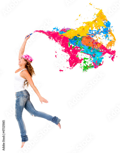 Photo: Happy female painter Happy female painter