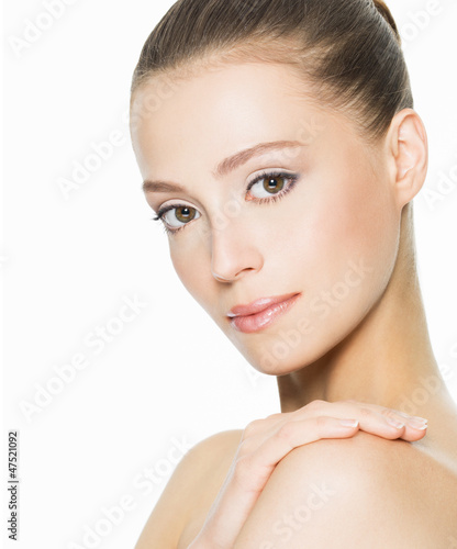 Photo: Beauty face of an young woman with clean skin Beauty face of an young woman with clean skin