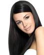 Beautiful woman with long straight hair