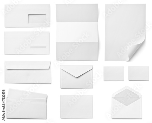 Photo: leaflet letter business card white blank paper template leaflet letter business card white blank paper template