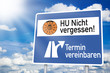 Schild mit HU