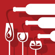 bottles and glasses set