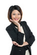 A young asian businesswoman on white background