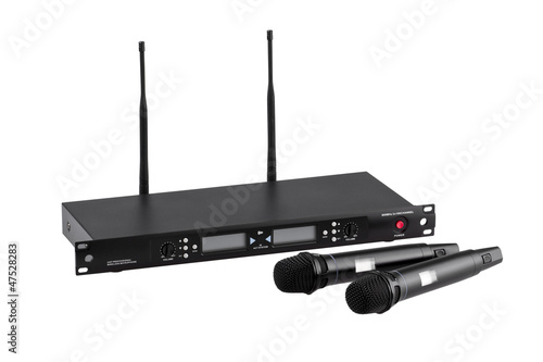 Photo: Audio amplifier with antenna and wireless microphone Audio amplifier with antenna and wireless microphone