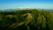 flight over mountains forest