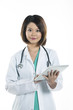Photo: Chinese doctor holding a digital tablet Chinese doctor holding a digital tablet
