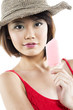 Photo: Chinese woman eating ice lolly Chinese woman eating ice lolly