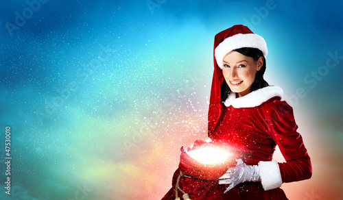 Photo: beautiful girl in santa costume beautiful girl in santa costume
