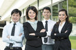 Chinese Business woman with her team.