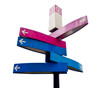direction indicator sigh on white background