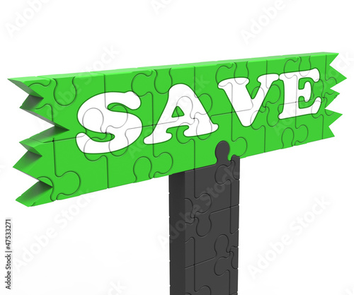 Illustration: Save Means Discount Reduction Or Promotion Save Means Discount Reduction Or Promotion