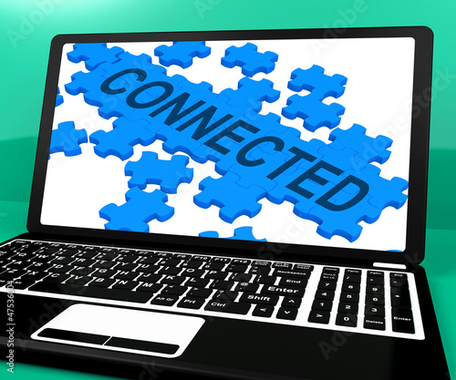 Illustration: Connected Puzzle On Notebook Showing Online Communities Connected Puzzle On Notebook Showing Online Communities
