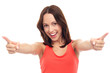 Woman pointing at you
