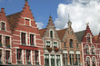 Giebel, Fassaden am Marktplatz von Brügge, Belgien
